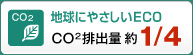 地球にやさしいECO CO2排出量 約1/4